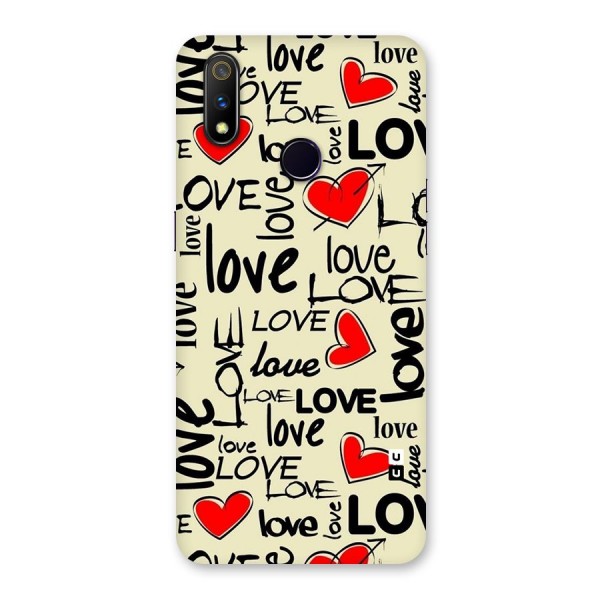 Love Hearts Pattern Back Case for Realme 3 Pro