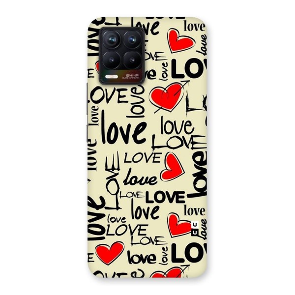 Love Hearts Pattern Glass Back Case for Realme 8