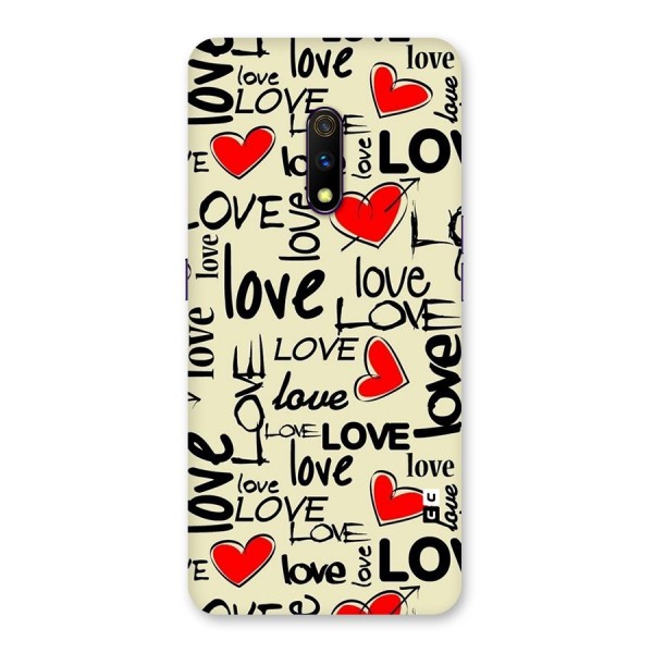 Love Hearts Pattern Back Case for Realme X