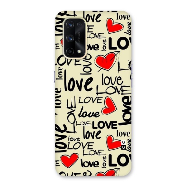 Love Hearts Pattern Glass Back Case for Realme X7 Pro