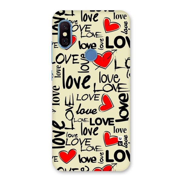 Love Hearts Pattern Back Case for Redmi Note 6 Pro