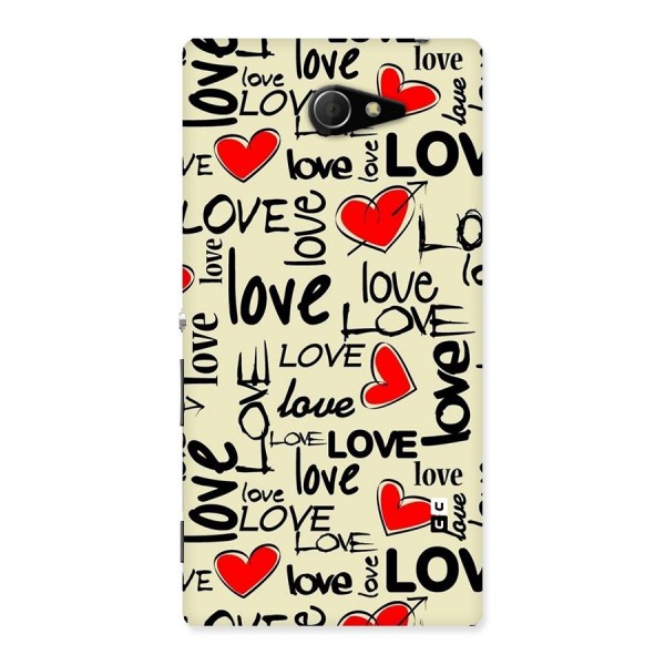 Love Hearts Pattern Back Case for Sony Xperia M2