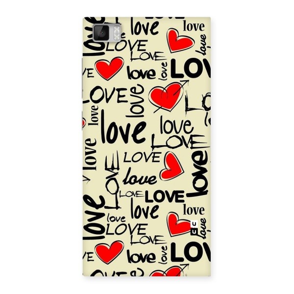 Love Hearts Pattern Back Case for Xiaomi Mi3