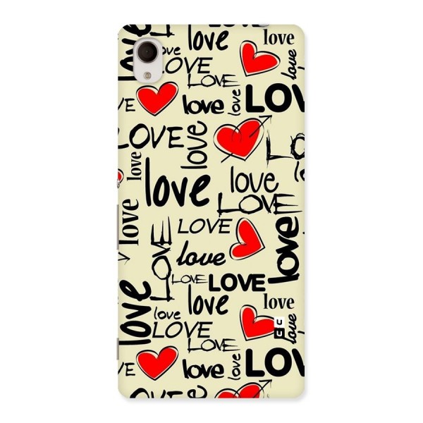 Love Hearts Pattern Back Case for Xperia M4 Aqua