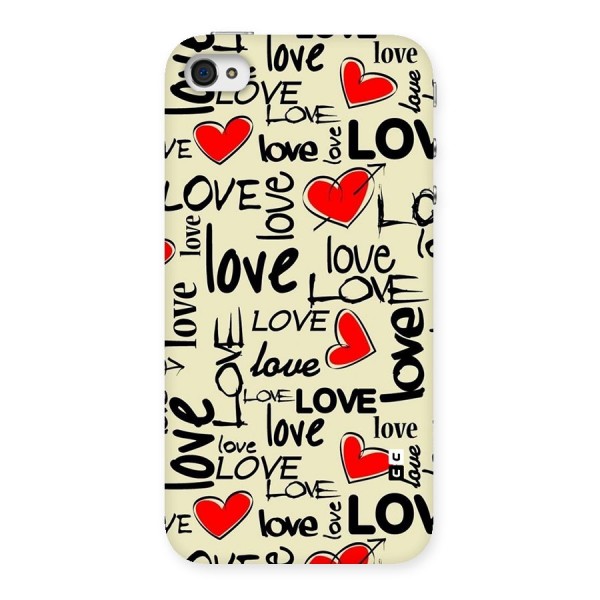 Love Hearts Pattern Back Case for iPhone 4 4s