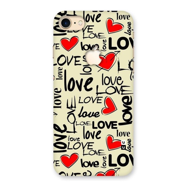 Love Hearts Pattern Back Case for iPhone 7 Apple Cut