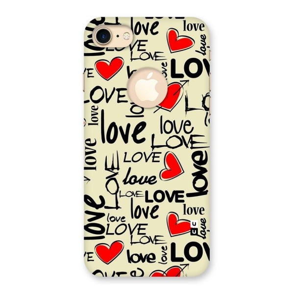 Love Hearts Pattern Back Case for iPhone 8 Logo Cut