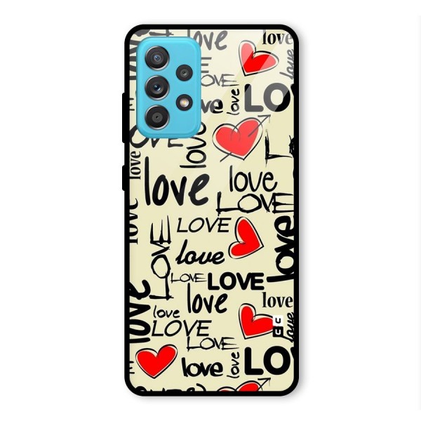 Love Hearts Pattern Glass Back Case for Galaxy A52s 5G