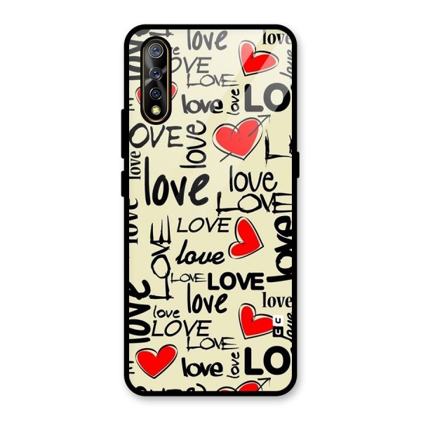 Love Hearts Pattern Glass Back Case for Vivo Z1x