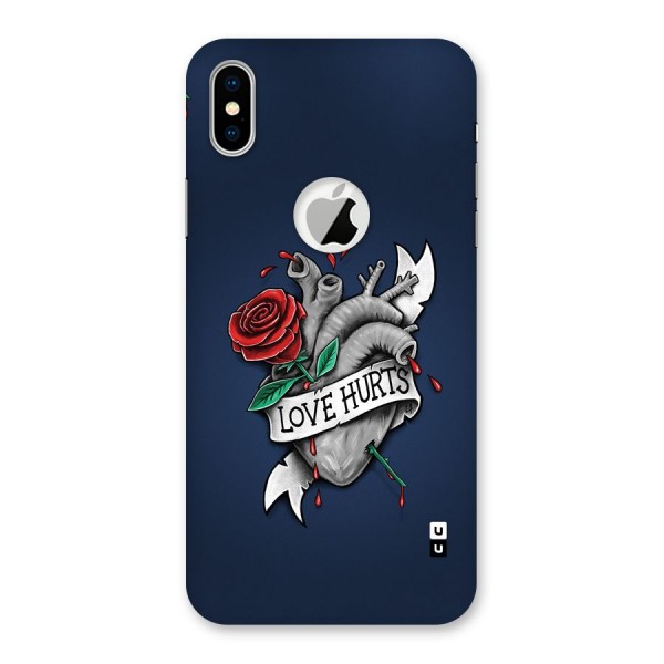 Love Hurts Back Case for iPhone XS Logo Cut