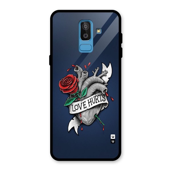 Love Hurts Glass Back Case for Galaxy J8