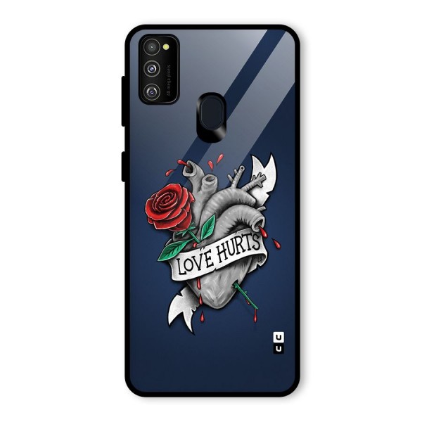 Love Hurts Glass Back Case for Galaxy M21