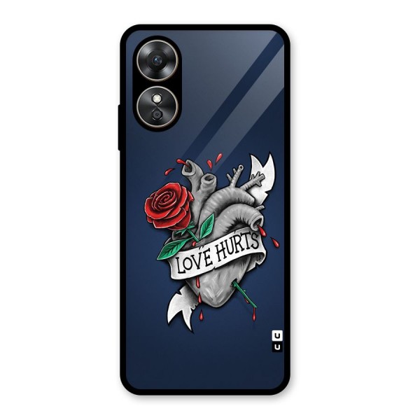 Love Hurts Glass Back Case for Oppo A17