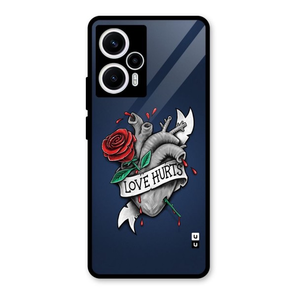 Love Hurts Glass Back Case for Poco F5