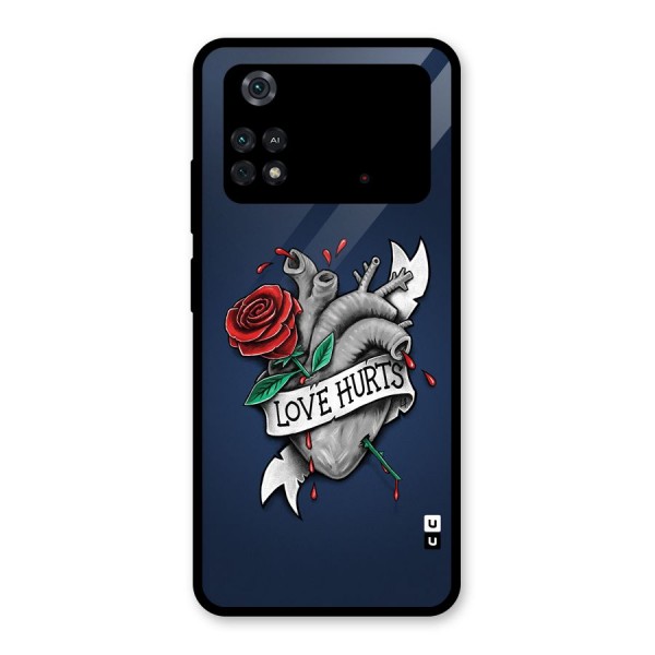 Love Hurts Glass Back Case for Poco M4 Pro 4G