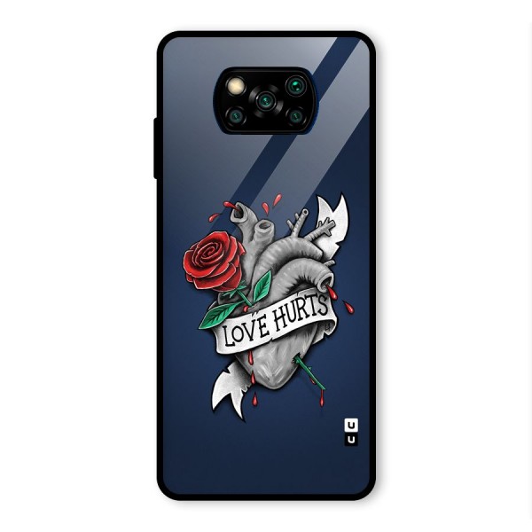 Love Hurts Glass Back Case for Poco X3 Pro