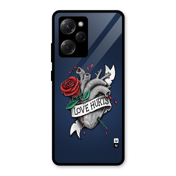 Love Hurts Glass Back Case for Poco X5 Pro