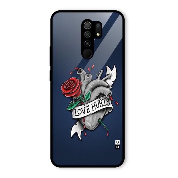 Love Hurts Glass Back Case for Redmi 9 Prime