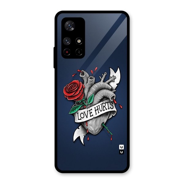 Love Hurts Glass Back Case for Redmi Note 11T 5G