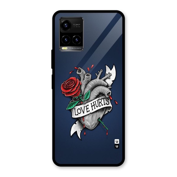 Love Hurts Glass Back Case for Vivo Y21G