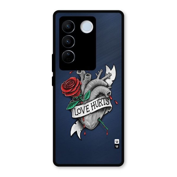 Love Hurts Metal Back Case for Vivo V27 Pro