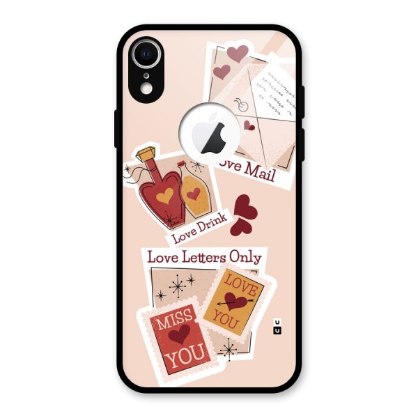 Love Language Glass Back Case for iPhone XR Logo Cut