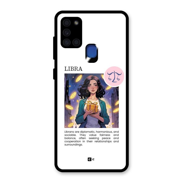 Love Libra Glass Back Case for Galaxy A21s