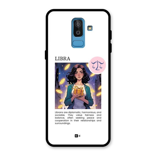 Love Libra Glass Back Case for Galaxy J8