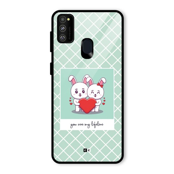 Love Lifeline Glass Back Case for Galaxy M21