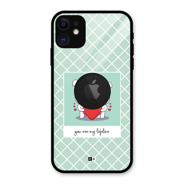 Love Lifeline Glass Back Case for iPhone 11 Logo Cut