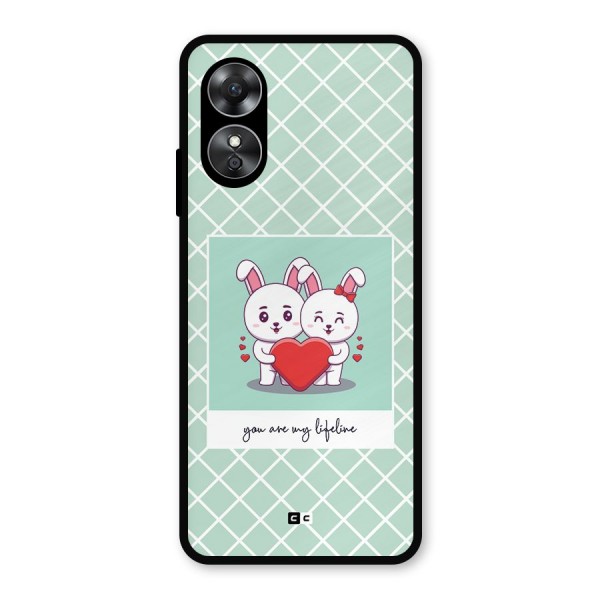 Love Lifeline Metal Back Case for Oppo A17