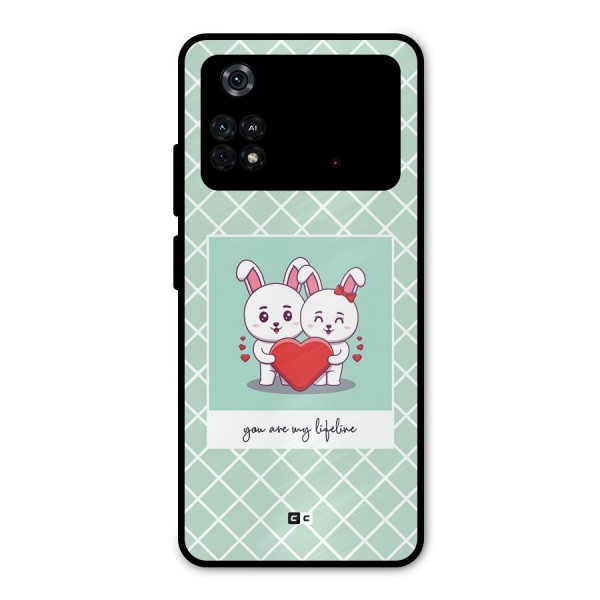 Love Lifeline Metal Back Case for Poco M4 Pro 4G