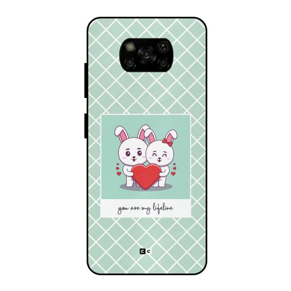 Love Lifeline Metal Back Case for Poco X3