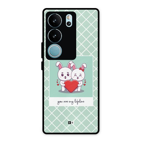 Love Lifeline Metal Back Case for Vivo V29 Pro