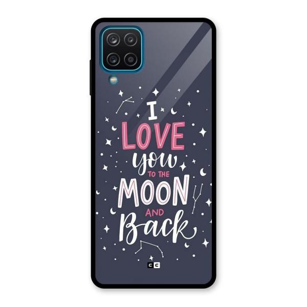 Love To The Moon Glass Back Case for Galaxy A12