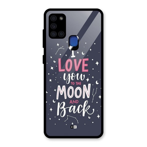 Love To The Moon Glass Back Case for Galaxy A21s