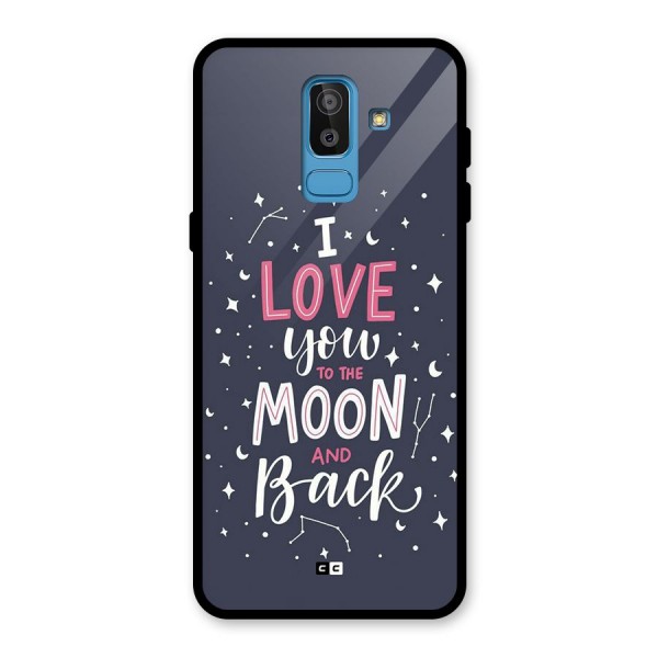 Love To The Moon Glass Back Case for Galaxy J8