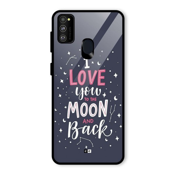 Love To The Moon Glass Back Case for Galaxy M30s