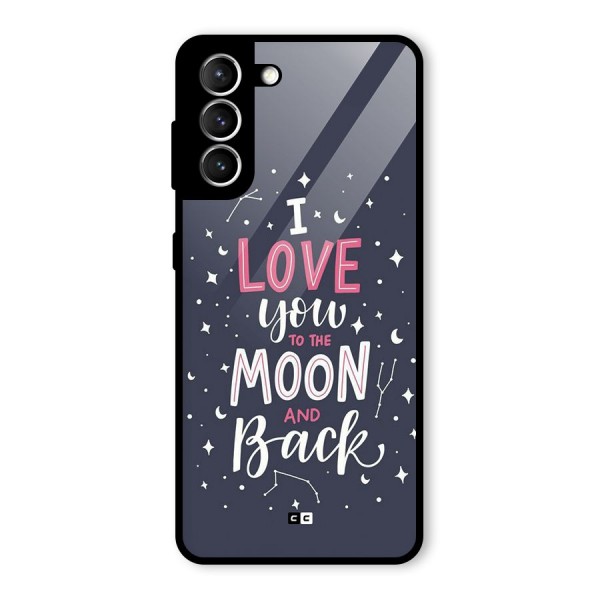 Love To The Moon Glass Back Case for Galaxy S21 5G