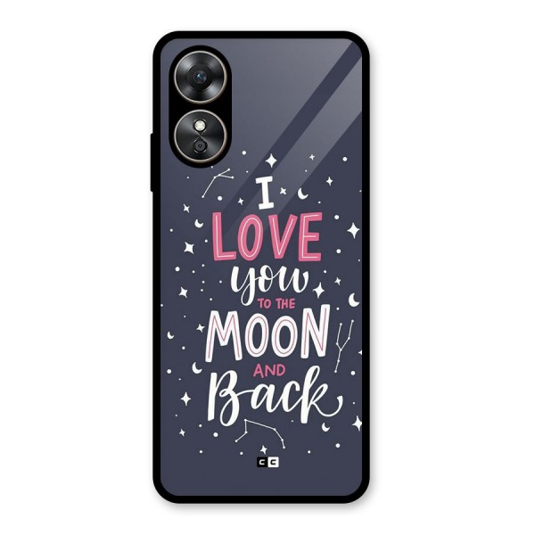 Love To The Moon Glass Back Case for Oppo A17