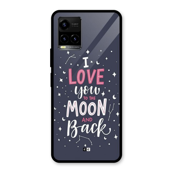 Love To The Moon Glass Back Case for Vivo Y21G