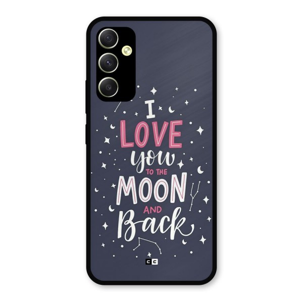 Love To The Moon Metal Back Case for Galaxy A34