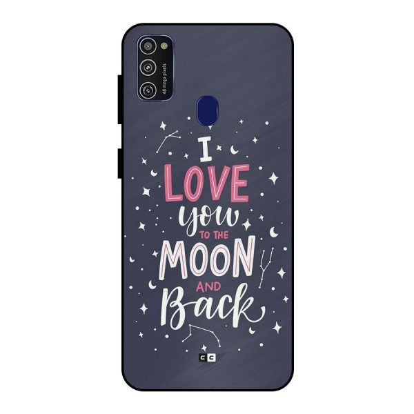 Love To The Moon Metal Back Case for Galaxy M21