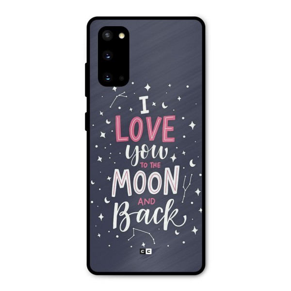 Love To The Moon Metal Back Case for Galaxy S20