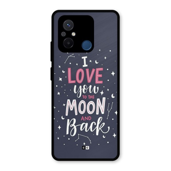 Love To The Moon Metal Back Case for Poco C55