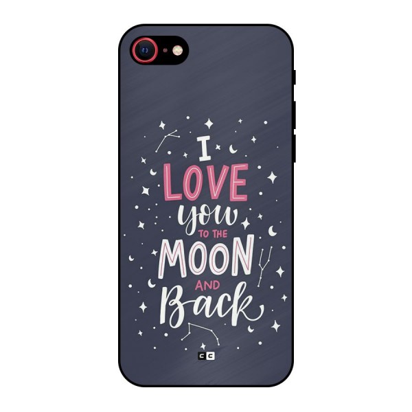 Love To The Moon Metal Back Case for iPhone 8