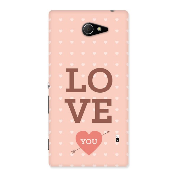 Love You Hearts Back Case for Xperia M2