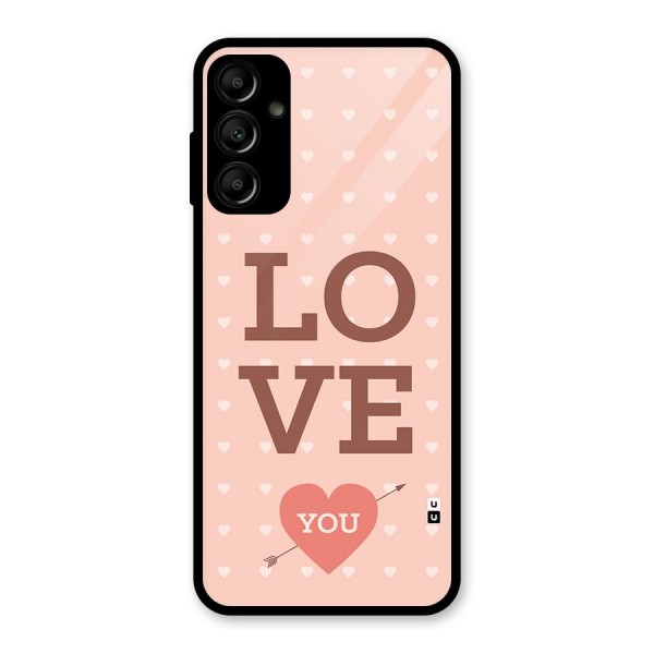 Love You Hearts Glass Back Case for Galaxy A14 5G