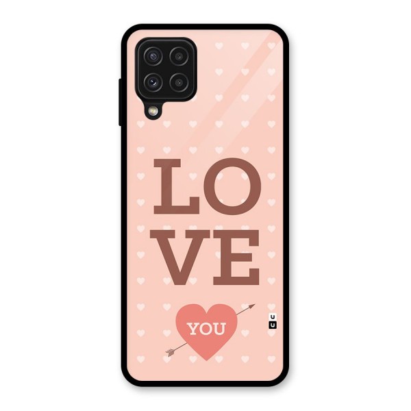 Love You Hearts Glass Back Case for Galaxy A22 4G