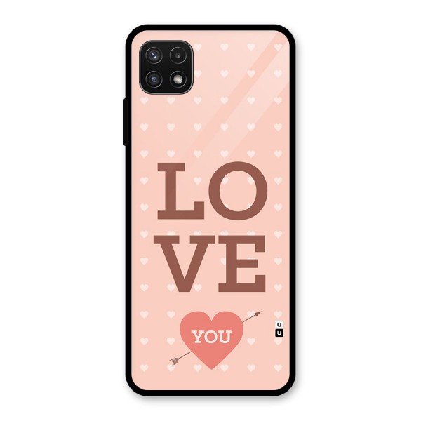 Love You Hearts Glass Back Case for Galaxy A22 5G